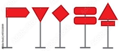 Print Road signs icon. Street board symbol. Traffic signpost signs. Direction highway symbols. Signage icons. Blue color.