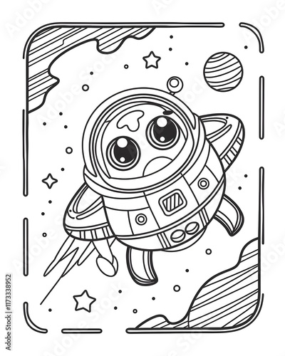 Space coloring pages for kids
 photo