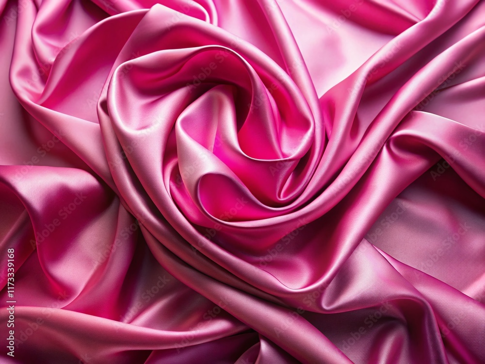 Fototapeta premium Luxurious Pink Silk Fabric Drape, Smooth Satin Texture, Delicate Viscose, Elegant Textile Background