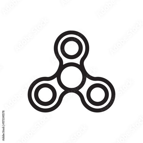 Fidget spinner icon. Black Fidget spinner icon on white background. Vector illustration