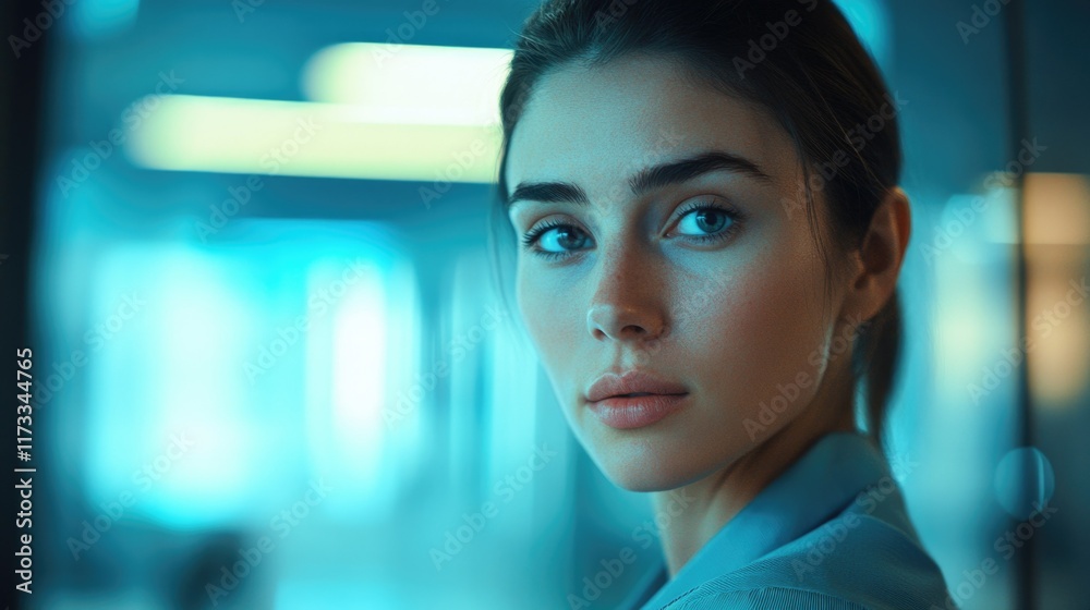Fototapeta premium Modern Portrait of a Woman in Business Attire