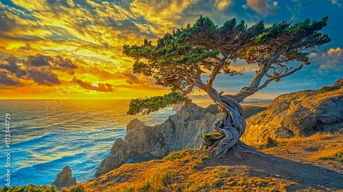 Monterey pine on cliff