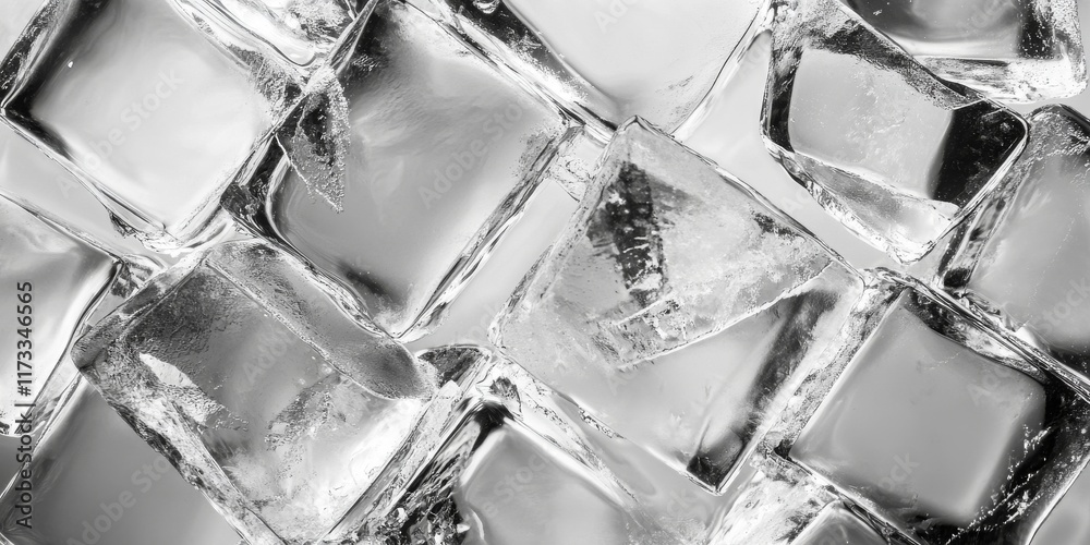 A close up of ice cubes. The pattern is made up of squares A close up of ice cubes. The pattern is made up of squares