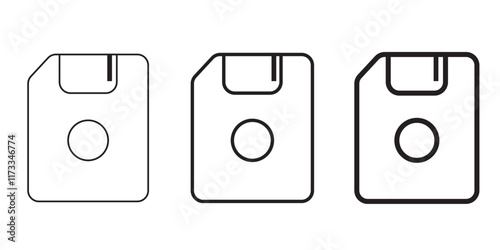 Print floppy disk icon with white background vector 