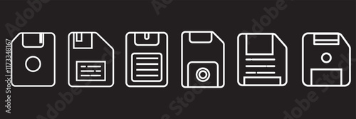 Print save floppy icon sign vector