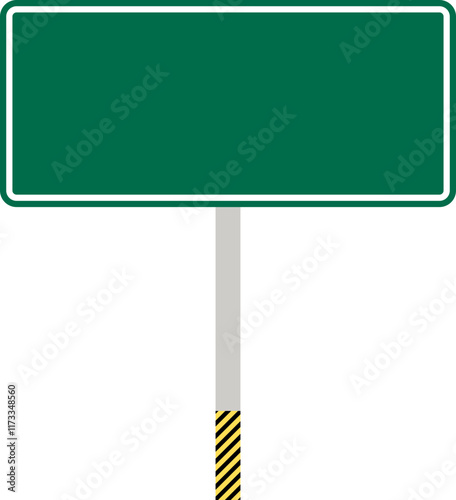 Illustration of a traffic signs with yellow and black stripes caution sign.Empty sign board for your design. 