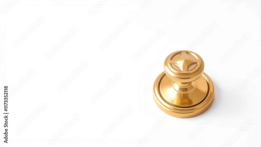 Simple, Gold-Plated Door Knob Against White Simple, Gold-Plated Door Knob Against White