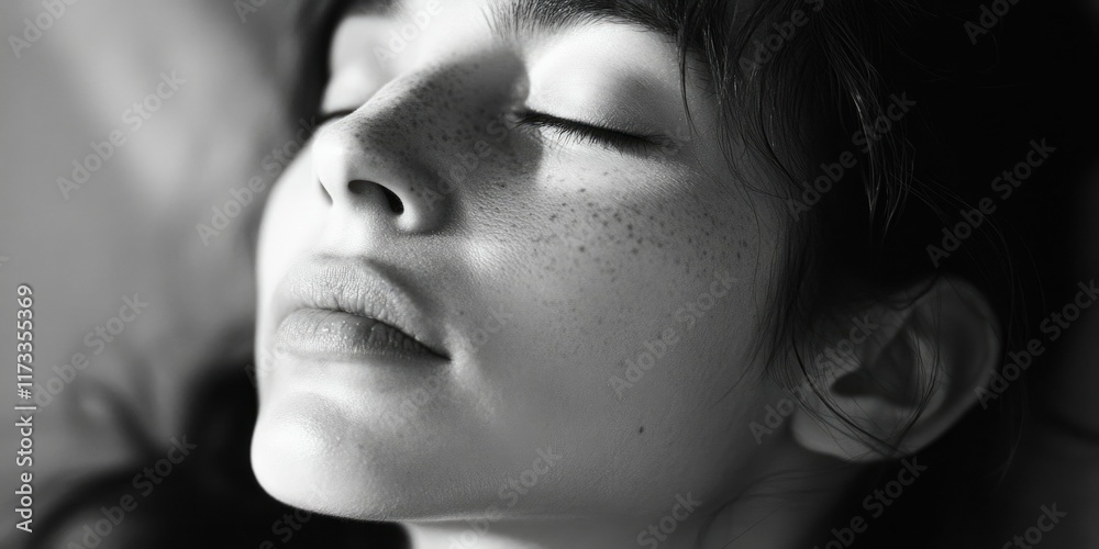 Serene Slumber - Eyes Closed in Peaceful Sleep Serene Slumber - Eyes Closed in Peaceful Sleep