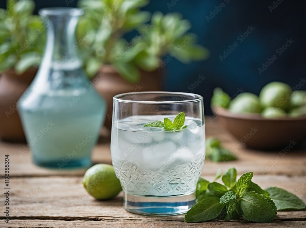 Fototapeta premium A small glass of arak mixed with water