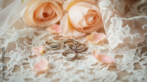Romantic Wedding Rings with Soft Rose Petals Romantic Wedding Details Photography Pastel Rose Wedding Decor Themes Elegant Bridal Accessories and Rings