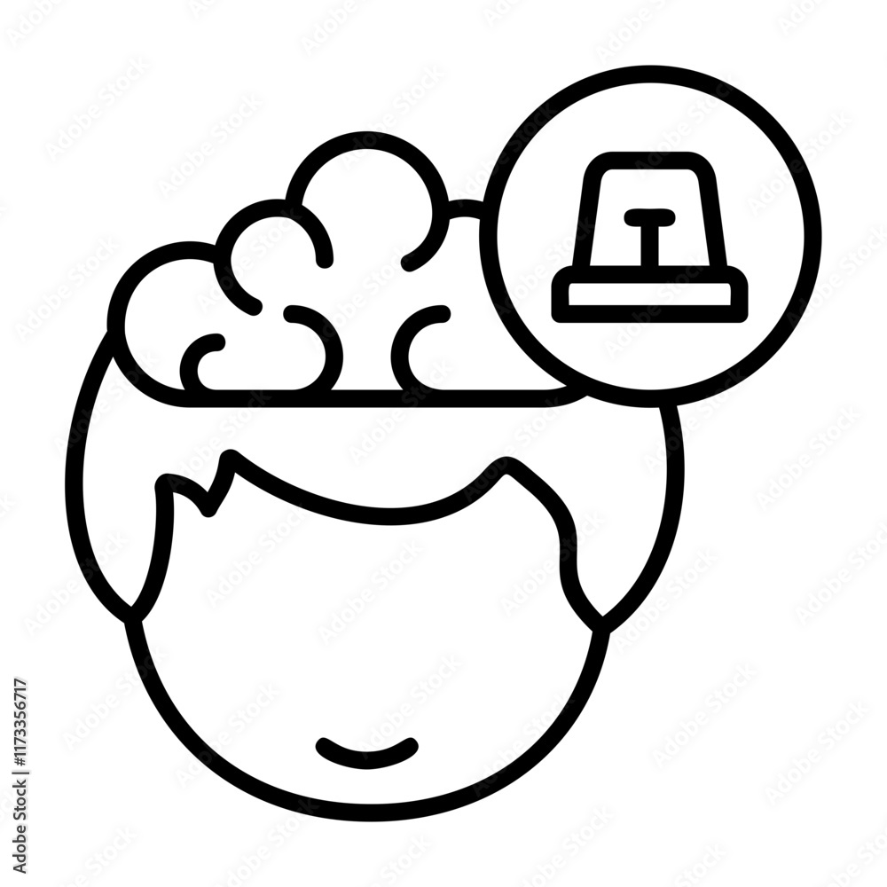 Anxiety Human Mind Outline Style Icon Anxiety Human Mind Outline Style Icon