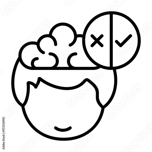 Decision Human Mind Outline Style Icon