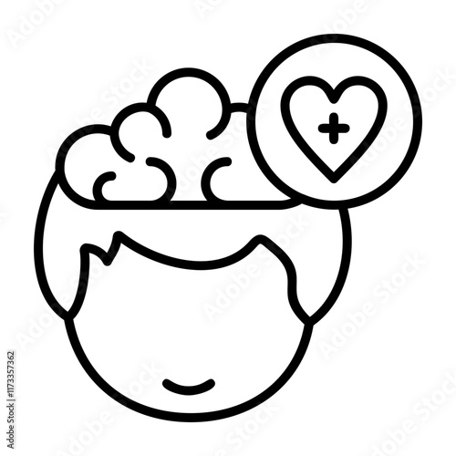 Health Human Mind Outline Style Icon