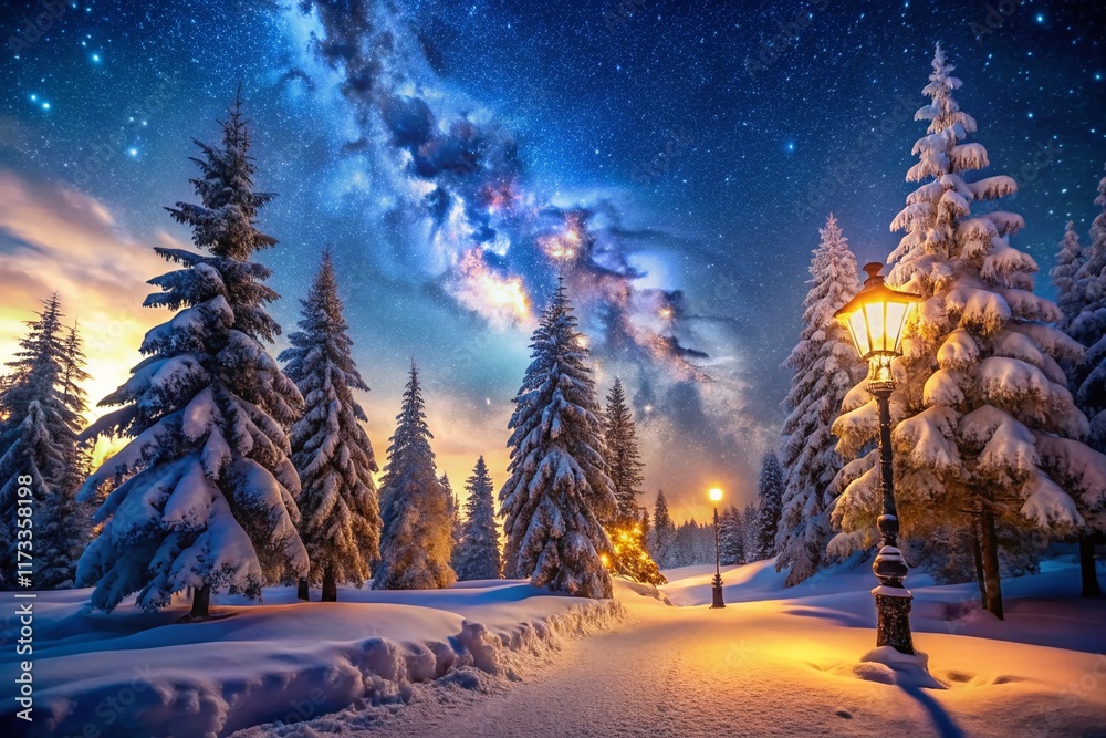 Magical Snow Day Night: Winter Wonderland Scene