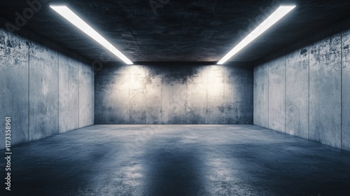 A moody, low-key 3D-rendered basement with industrial design and white light highlights, perfect for capturing gritty, grungy scenes with modern appeal