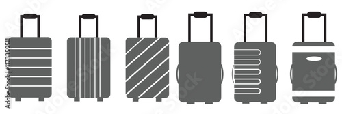 Print Travel bag icon in flat style. Luggage vector illustration on white isolated background. Baggage business concept. 