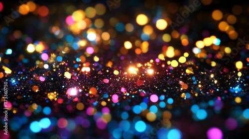 A colorful, sparkling background with many small, bright dots