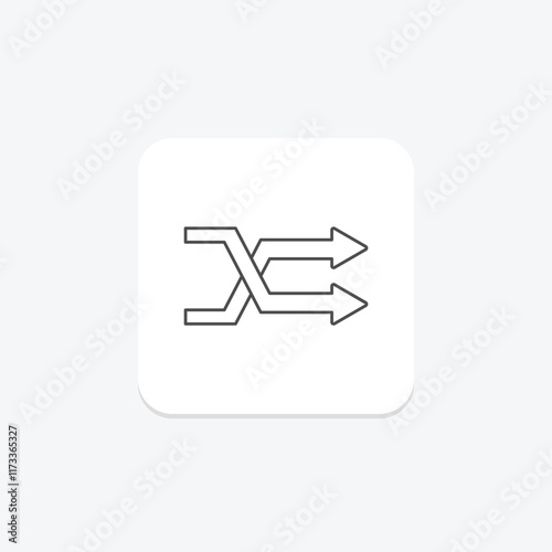 Shuffle Arrow thinline icon , vector, pixel perfect, illustrator file
