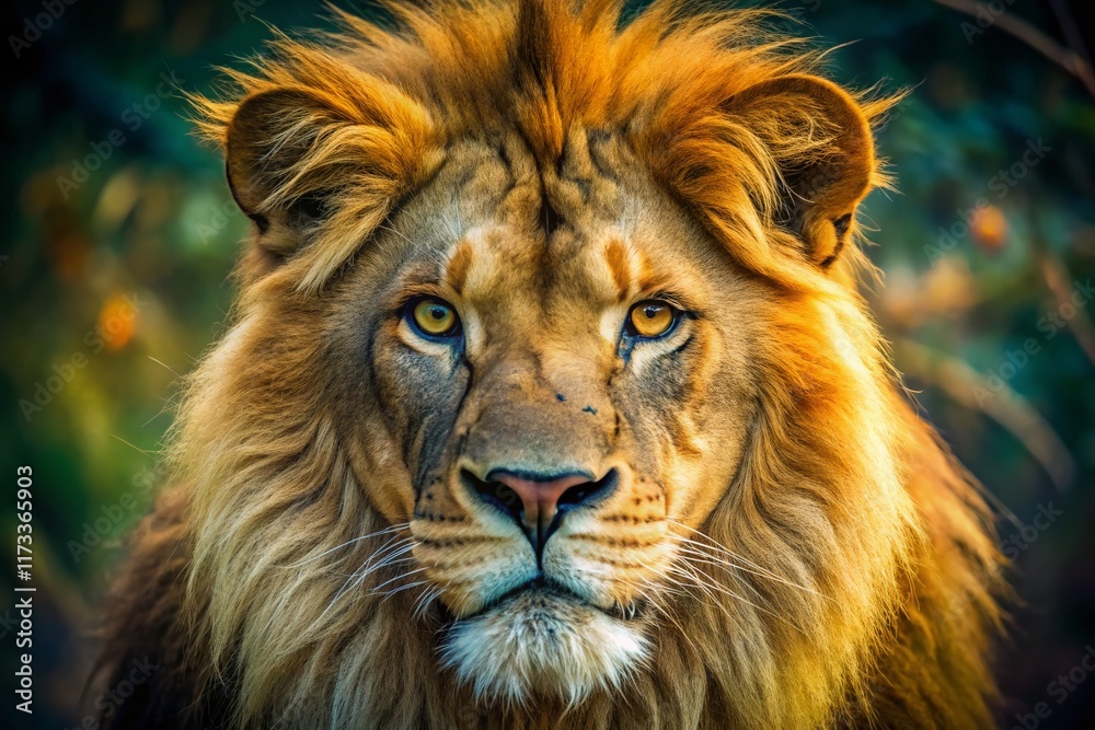 Majestic Close-Up Lion Portrait: Tilt-Shift Miniature Photography Majestic Close-Up Lion Portrait: Tilt-Shift Miniature Photography