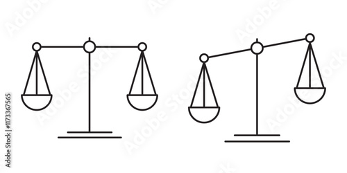 Print Scales icon set vector. Law scale icon. Justice sign and symbol