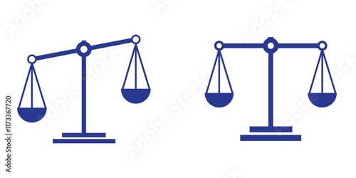 Print Scales icon set vector. Law scale icon. Justice sign and symbol