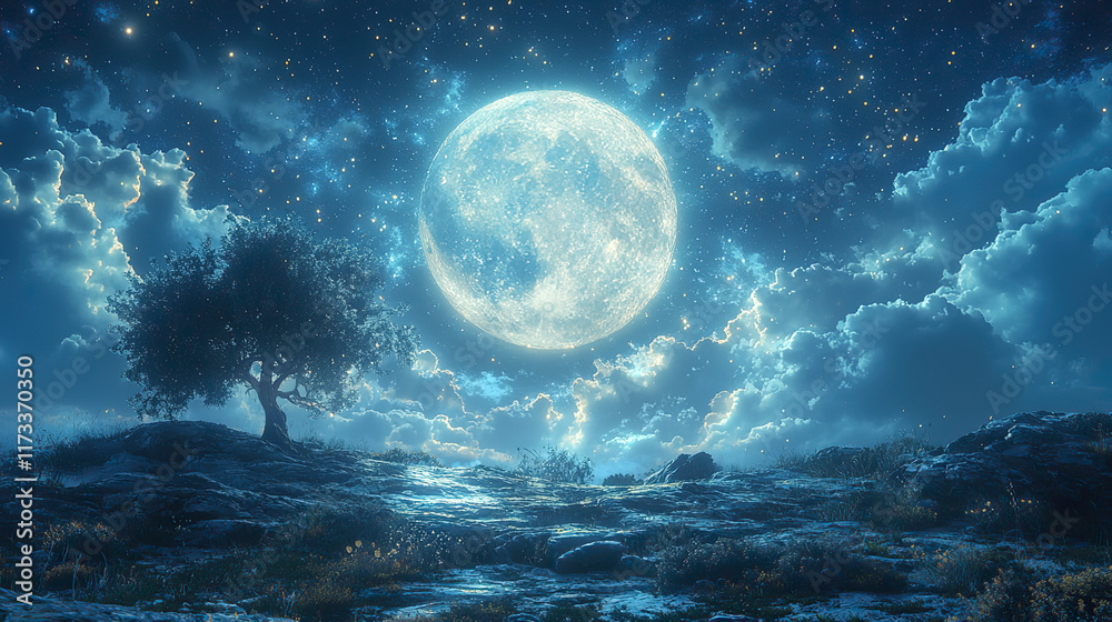 Fototapeta premium lunar landscape, moon surface, craters, moon rocks, barren, moon dust, desolate, otherworldly, celestial, moonlight, serene, vast, gray terrain, moon mountains, cosmic, moon valleys, moon plains, moon