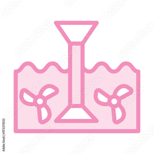 Tidal energy duotone line icon , vector, pixel perfect, illustrator file 
