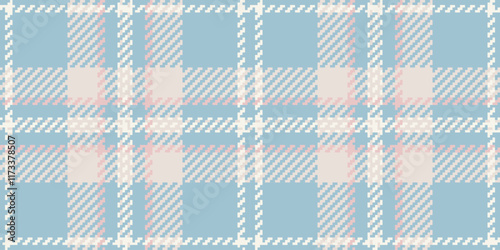 Daisy check textile vector, grungy fabric pattern plaid. Easter tartan seamless texture background in light and white colors.