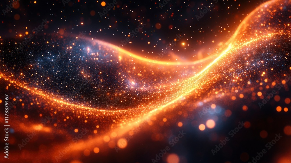 Digital galaxy formation made of data points and code Digital galaxy formation made of data points and code
