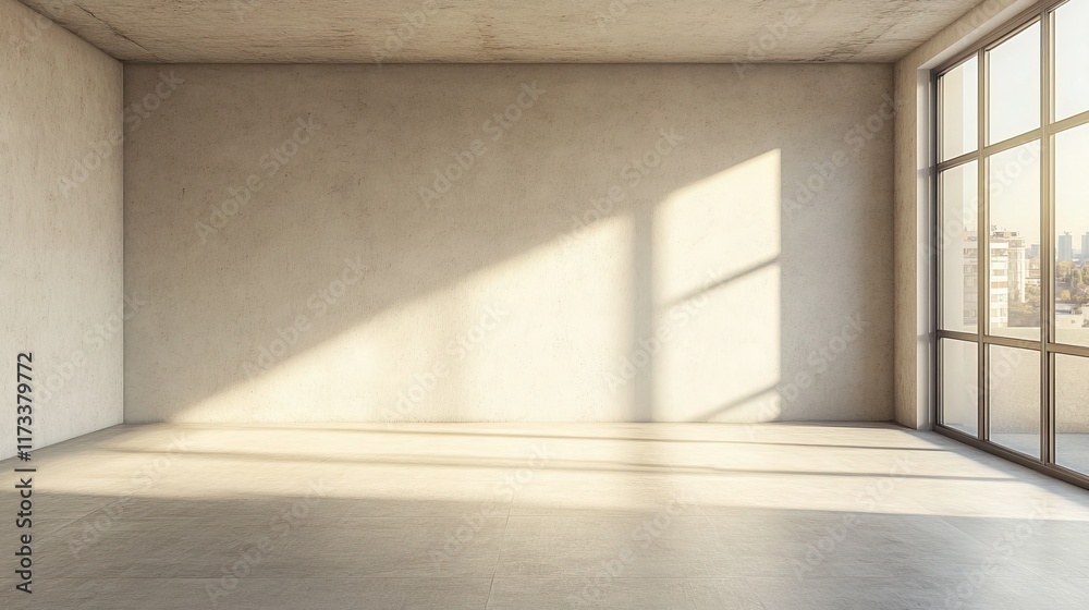 Fototapeta premium empty modern room with old wall 