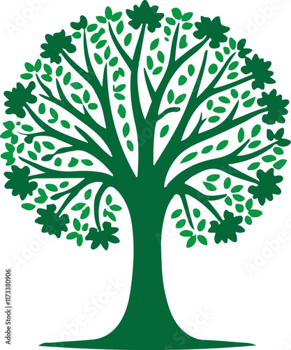Vector design Tree,
silhouette tree, flat tree design