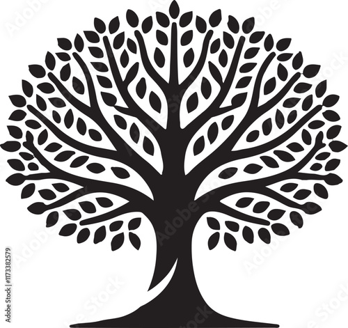 Vector design Tree,
silhouette tree, flat tree design