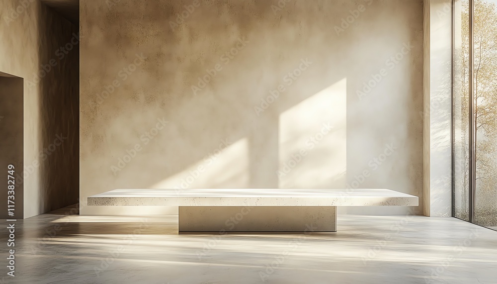 Fototapeta premium Abstract room with an empty table