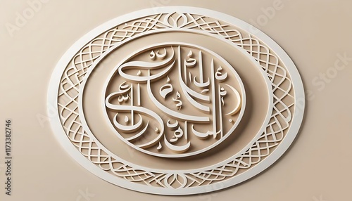 Elegant Circular Islamic Calligraphy Art Design