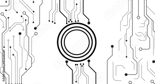 Abstract computer microprocessor circuit board vector background. 
