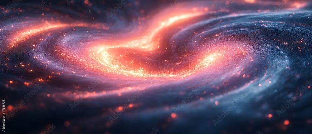 Obraz premium Fiery Cosmic Spiral Galaxy.