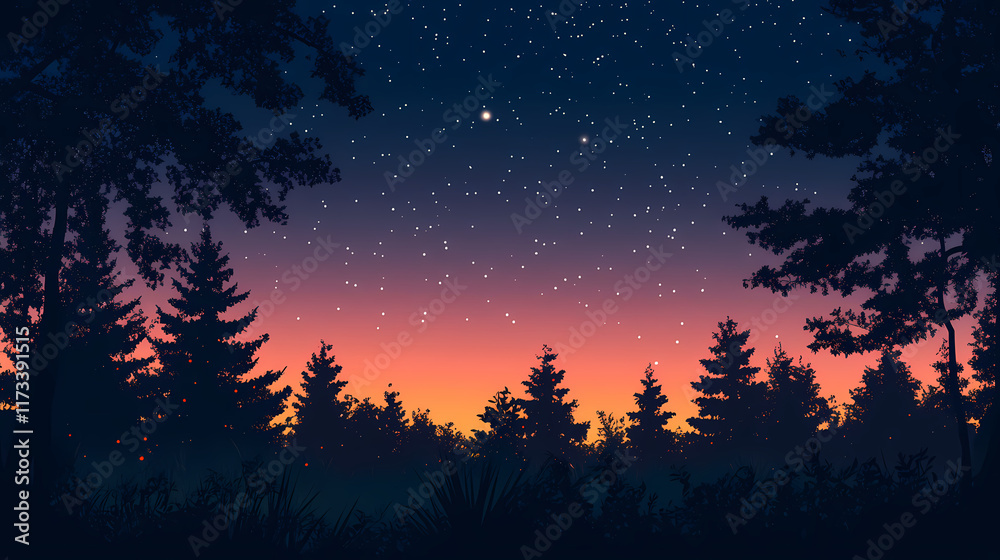 Fototapeta premium Beautiful dawn or morning sky, generative ai. Nightfall. Illustration