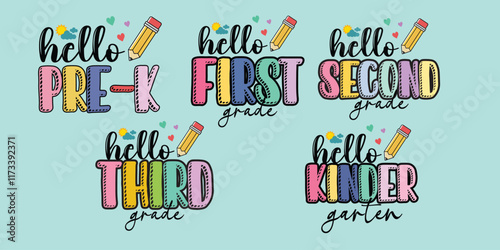Back to School Svg bundle, Back to School tshirt design bundle, Kindergarten Svg design, First/Second/Third Grade Design, School Quote Svg, Mug Quote Svg, First Day Of School Mug Svg, Cut File For Cri