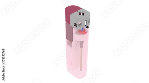 lighter glass and metal body on white background