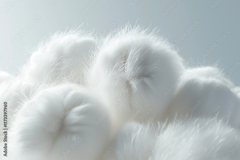 A soft and fluffy composition of white tufts, evoking a sense of tranquility and comfort. A soft and fluffy composition of white tufts, evoking a sense of tranquility and comfort.