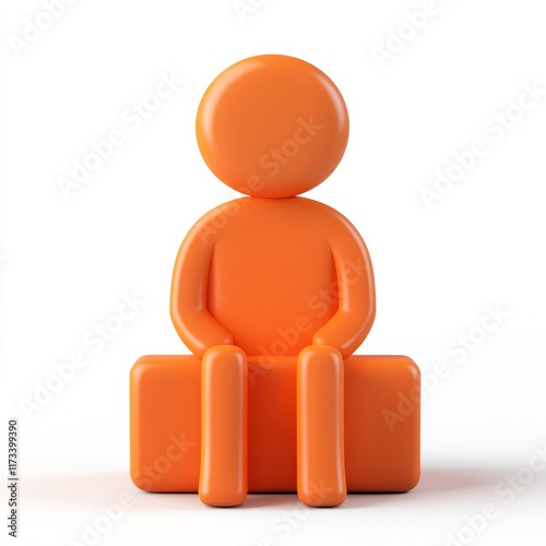 3D render of an absence icon, symbolizing the concept of absence, a white background.