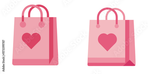 pink shopping bag with heart