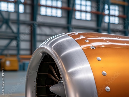 Macro shot of the wing s aileron actuator, allowing precise control of the plane s roll during flight