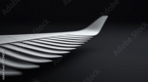 Macro shot of the fuelefficient winglet design, reducing vortex drag at the wingtips for longdistance flights photo