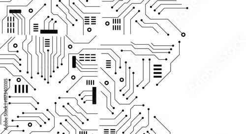 High tech technology geometric illustration. Circuit technology background with hi-tech digital data connection system and computer electronic design