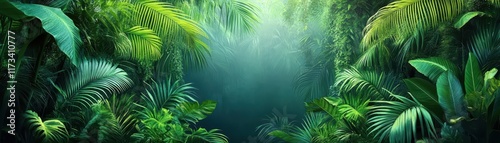 Enchanting jungle waterfall paradise, breathtaking tropical escape into nature's beauty