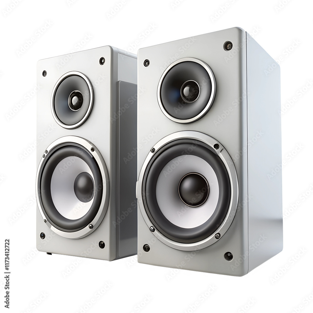 Fototapeta premium music audio speakers on white background.png