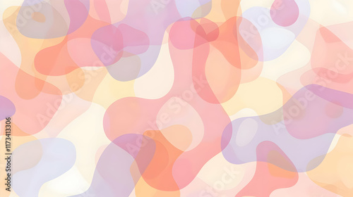 A pastel abstract background with soft, rounded shapes, gently transitioning between light pink, peach, and pale purple