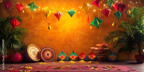 A Vibrant Makar Sankranti Photo Booth: Festive Kites and Tilgul Treats