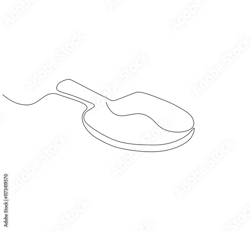 Table tennis racket continuous line. Continuous one line drawing table tennis racket. Sport, match  concept. Single line drawing